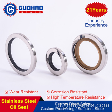 PTFE Double Lip Stainless Steel Segel Minyak Hidrolik